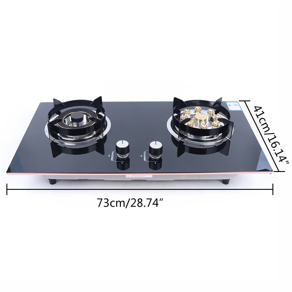 Dual Burner Gas Stove – High Efficiency, Safe Flameout Protection & Versatile Cooking