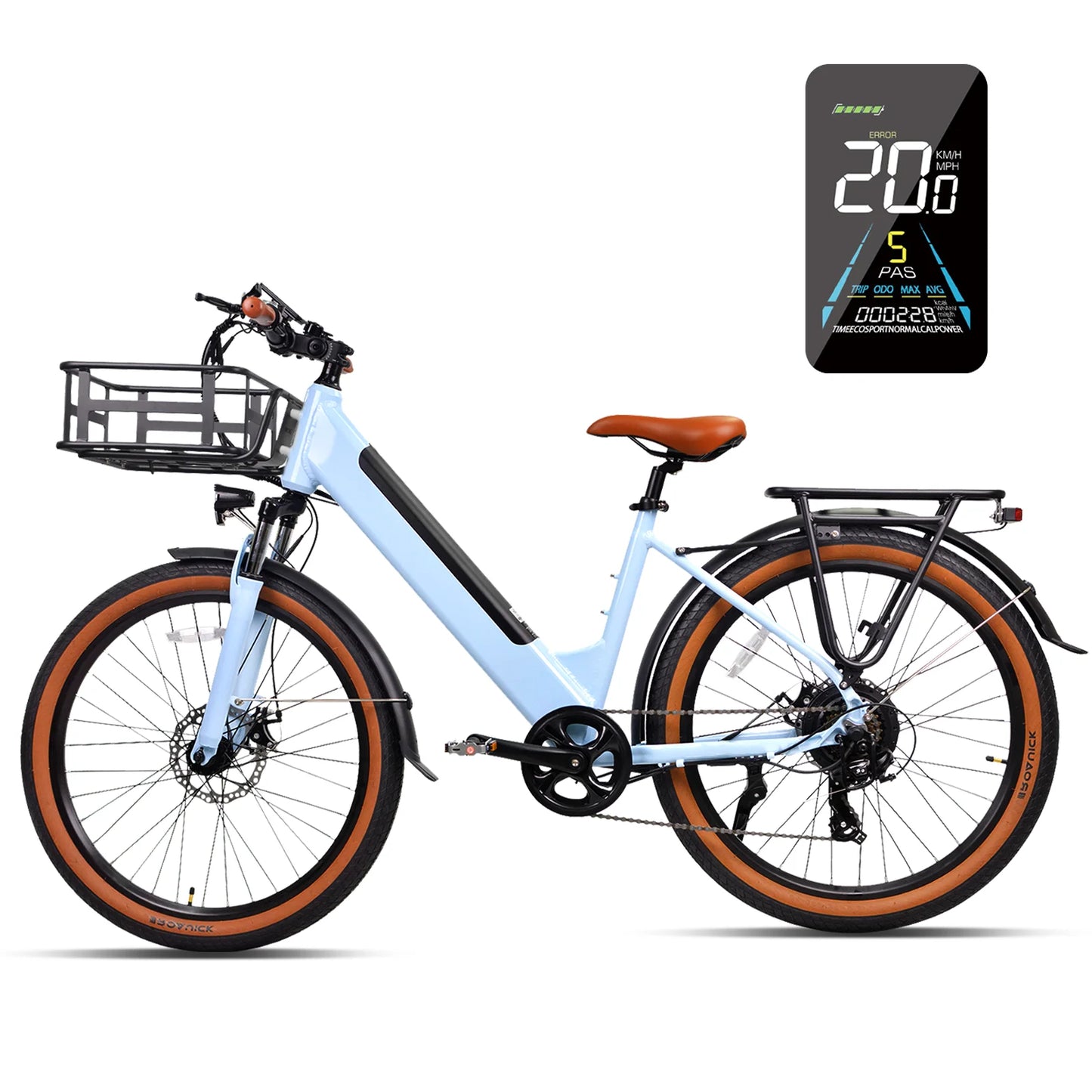 Powerful 500W Off-Road Electric Bicycle – 48V Detachable Battery, 26" Tires