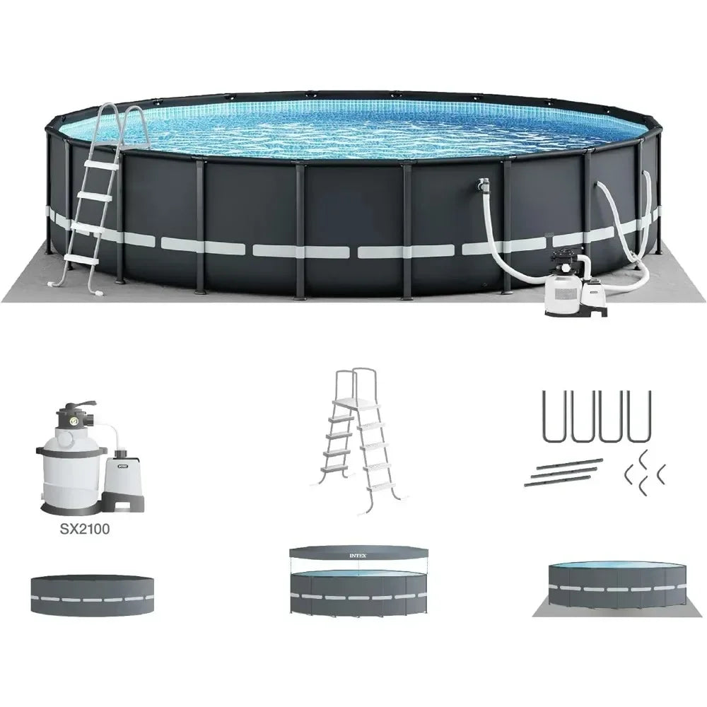 Deluxe Above Ground Swimming Pool Set – 20ft x 48in