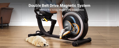 High-End Recumbent Exercise Bike with Magnetic Resistance, Bluetooth Connectivity & Smart Fitness App – Silent Stationary Bike for Home Workouts