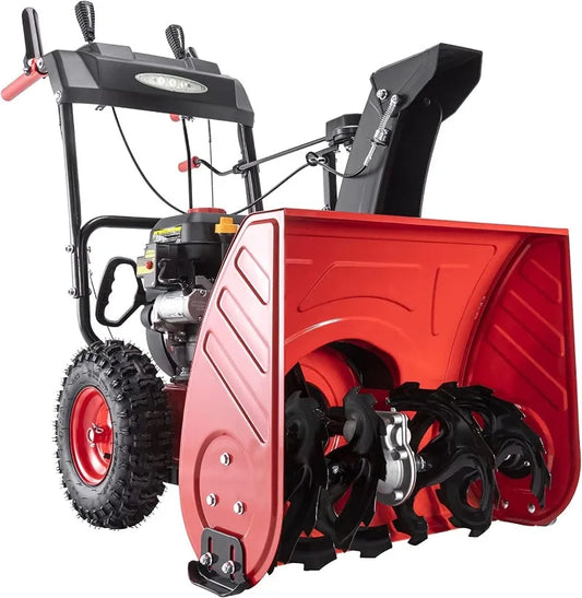 PowerSmart 24" 2-Stage Gas Snow Blower – 212cc Engine, Electric Start, Self-Propelled