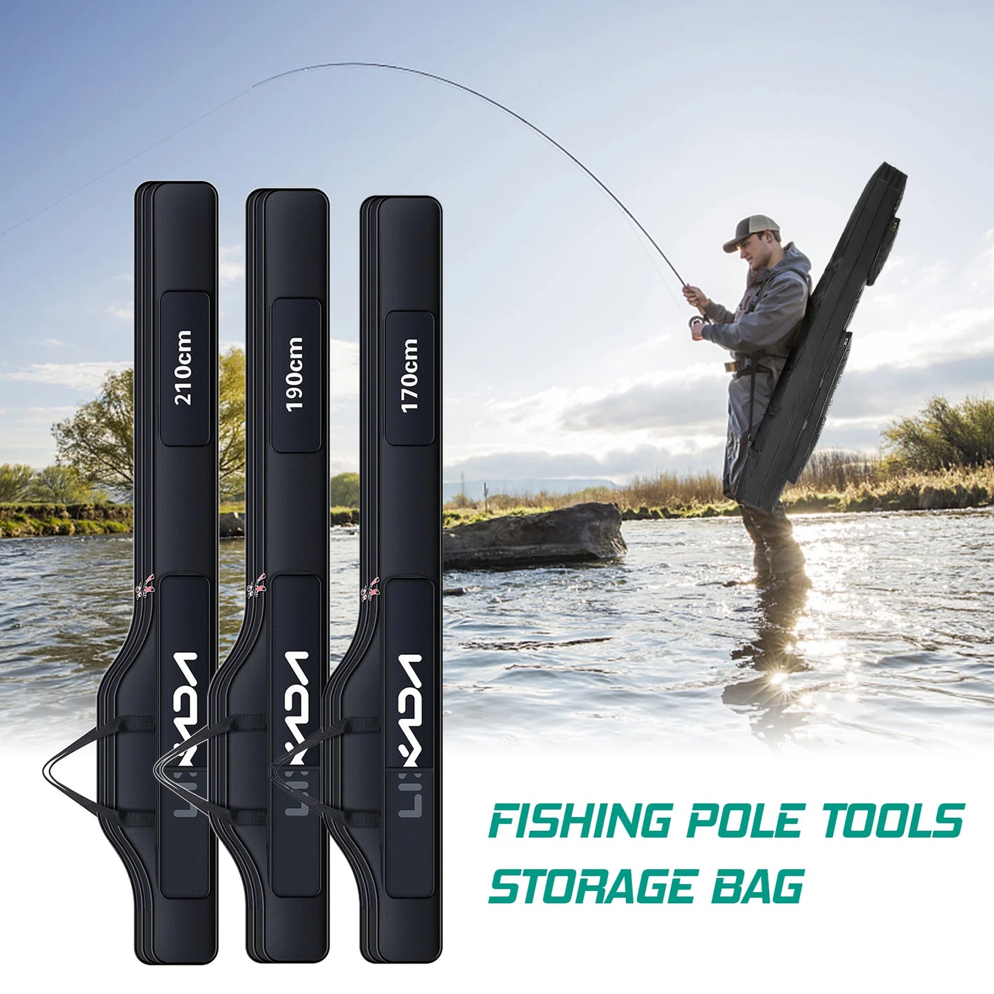 Lixada Fishing Rod Bag - Durable, Spacious, and Portable Tackle Storage Solution