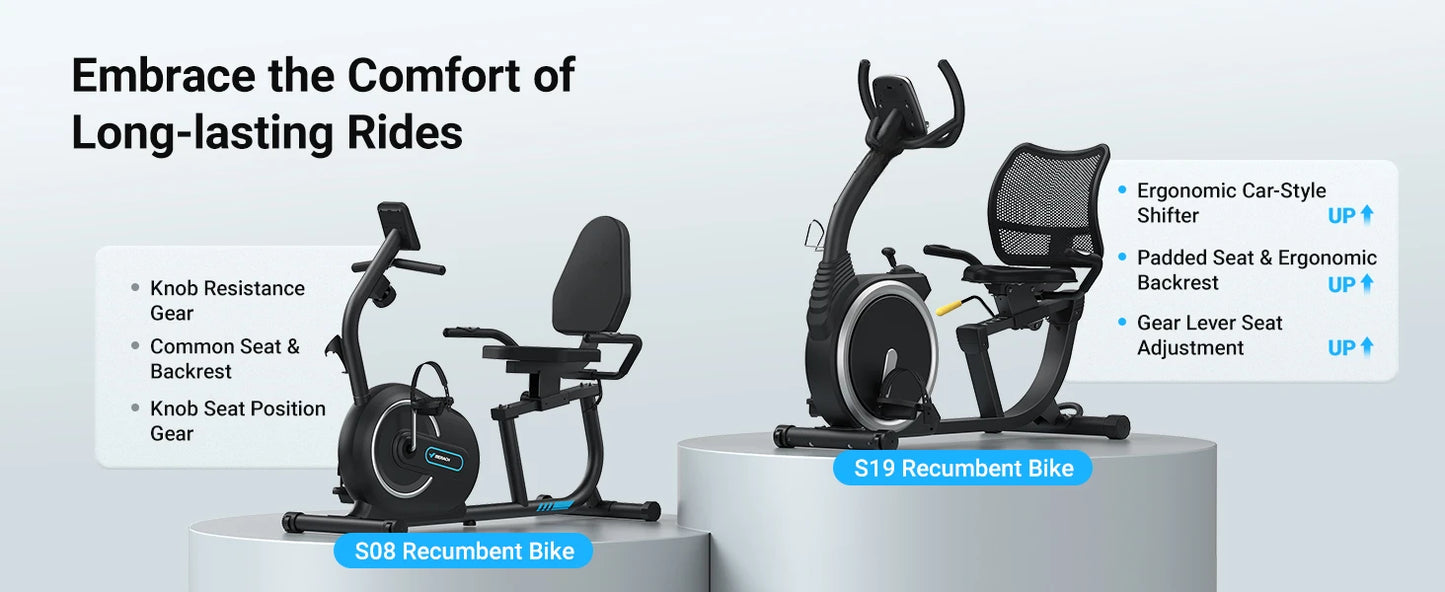 High-End Recumbent Exercise Bike with Magnetic Resistance, Bluetooth Connectivity & Smart Fitness App – Silent Stationary Bike for Home Workouts