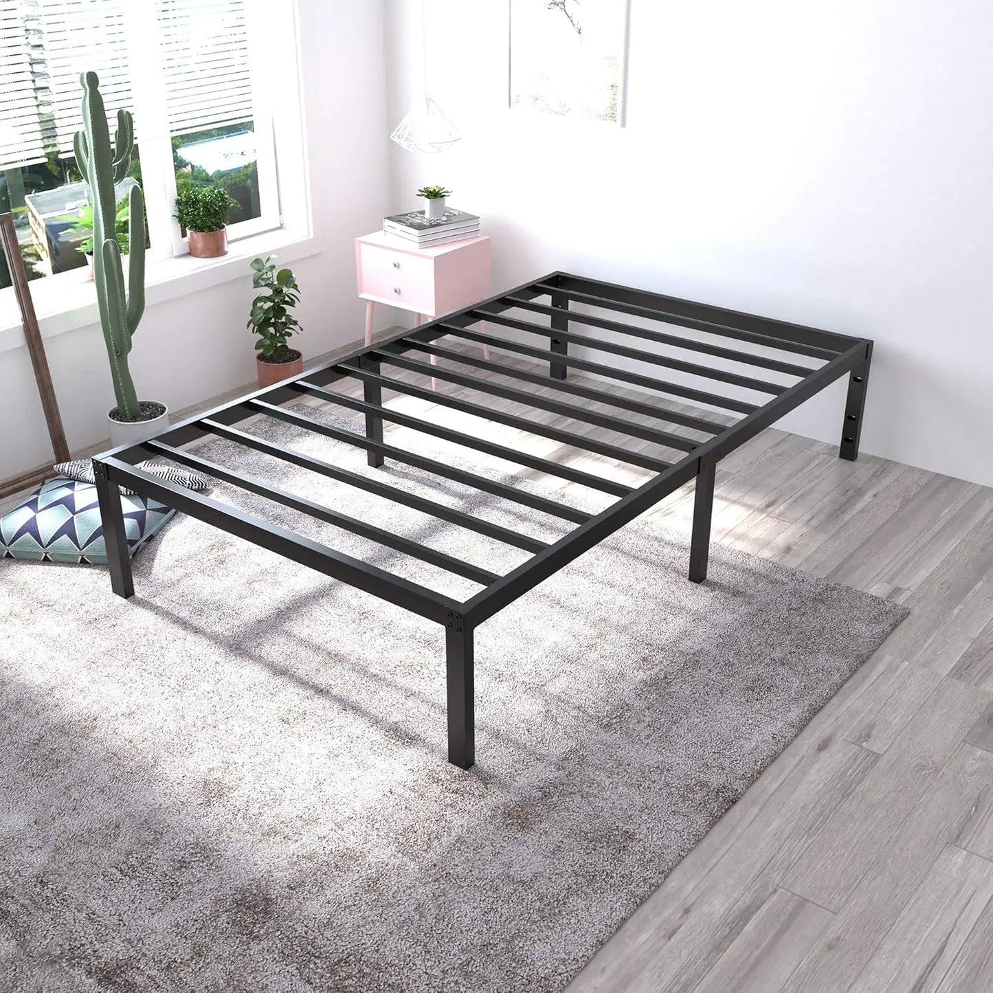 18-Inch Heavy-Duty Metal Platform Bed Frame – Built for Durability and Style