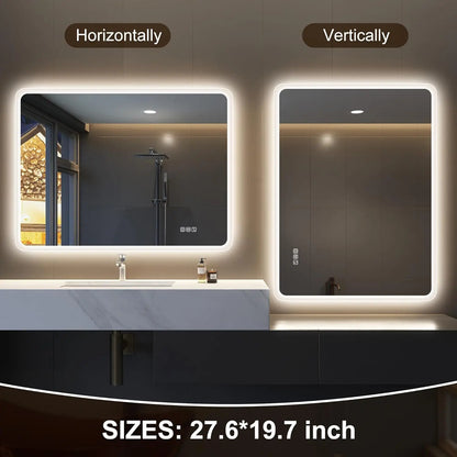 LED Bathroom Mirror with Lights – Bluetooth Speaker, Dimmable Brightness & Anti-Fog Technology