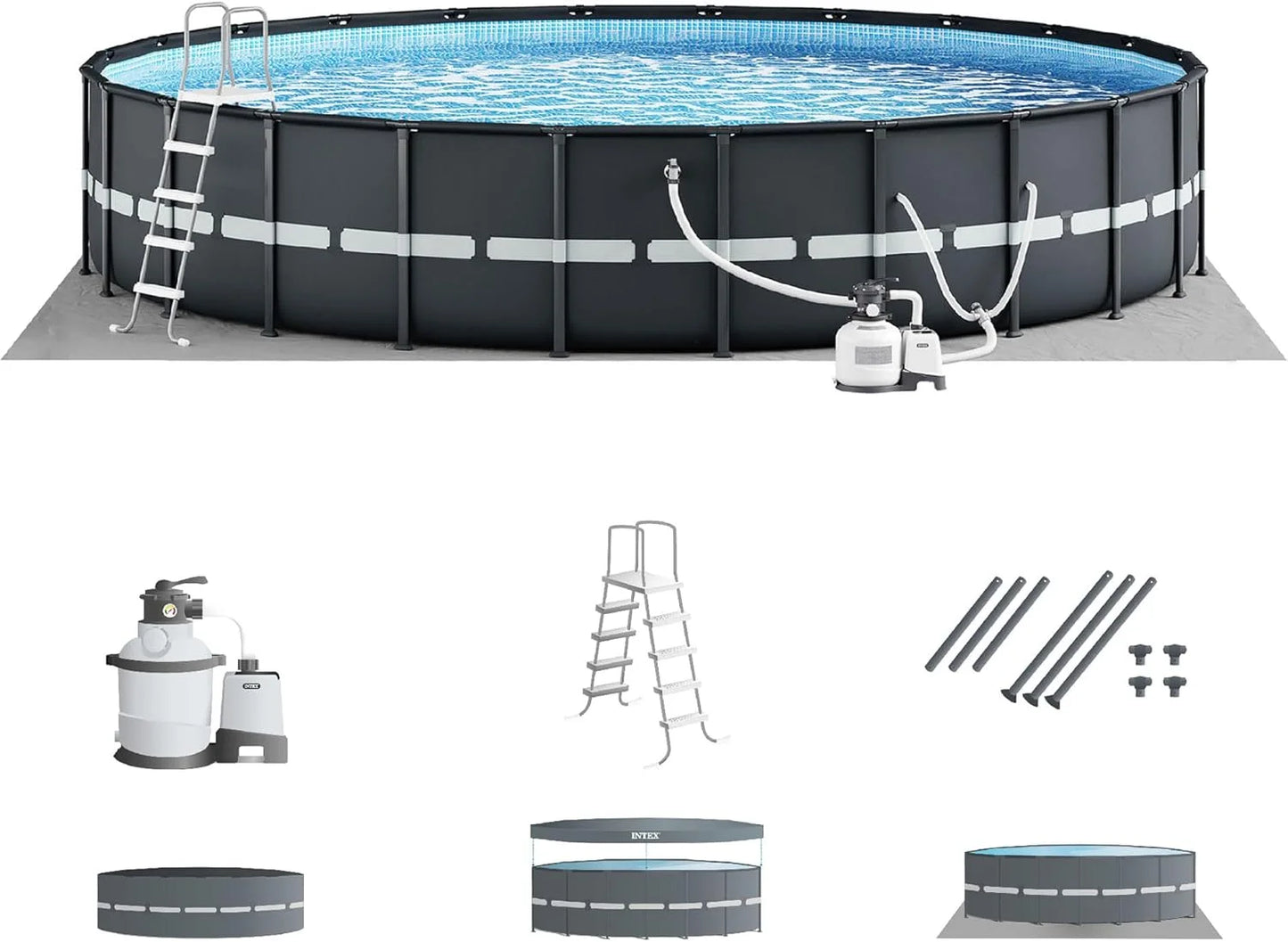 Ultra XTR Deluxe Above-Ground Swimming Pool Set with Cartridge Sand Filter Pump – Durable & Easy to Assemble