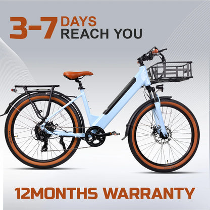 Powerful 500W Off-Road Electric Bicycle – 48V Detachable Battery, 26" Tires