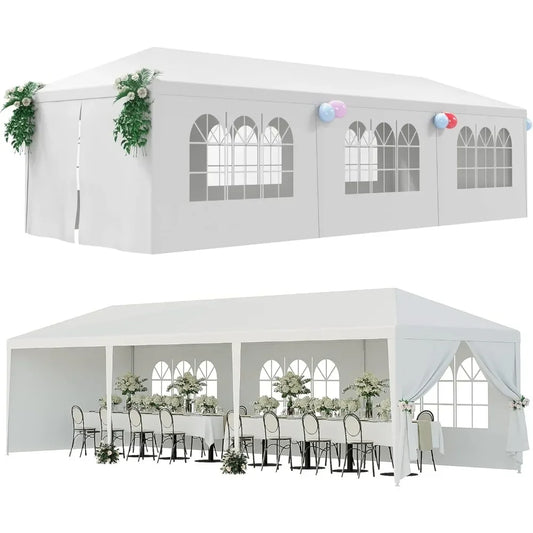 10'x30' Outdoor Canopy Tent with Removable Sidewalls – Waterproof Event Shelter for Parties, Weddings, BBQs, and Outdoor Gatherings