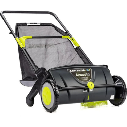 21-Inch Width Leaf & Grass Push Lawn Sweeper, Black