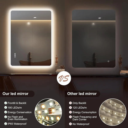 LED Bathroom Mirror with Lights – Bluetooth Speaker, Dimmable Brightness & Anti-Fog Technology