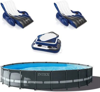 Intex 26339EH Ultra XTR Deluxe 24ft x 52in Above-Ground Swimming Pool Set with Sand Filter Pump, Ladder & Accessories