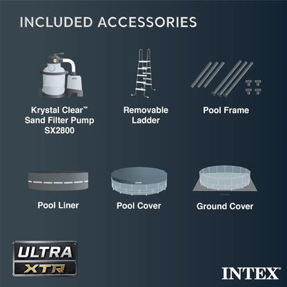 Intex 26339EH Ultra XTR Deluxe 24ft x 52in Above-Ground Swimming Pool Set with Sand Filter Pump, Ladder & Accessories