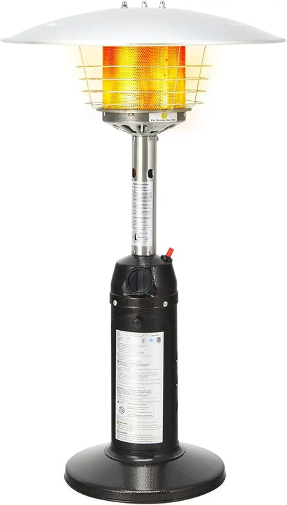 Portable Tabletop Propane Patio Heater, 11,000 BTU with Adjustable Flame & Safety Features