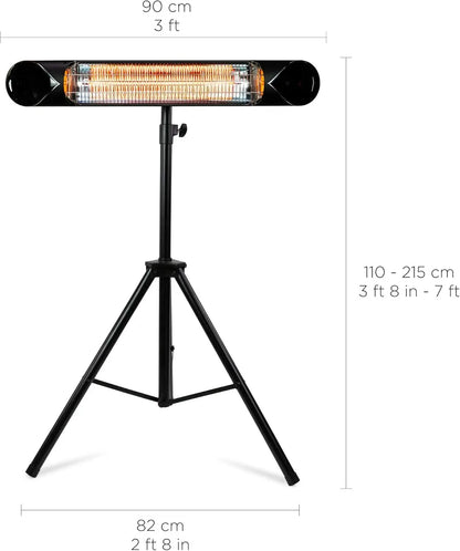 Infrared Electric Patio Heater Indoor/Outdoor Heater  Portable Wall/Garage Heater - 1500W use with Stand Mount to Ceiling