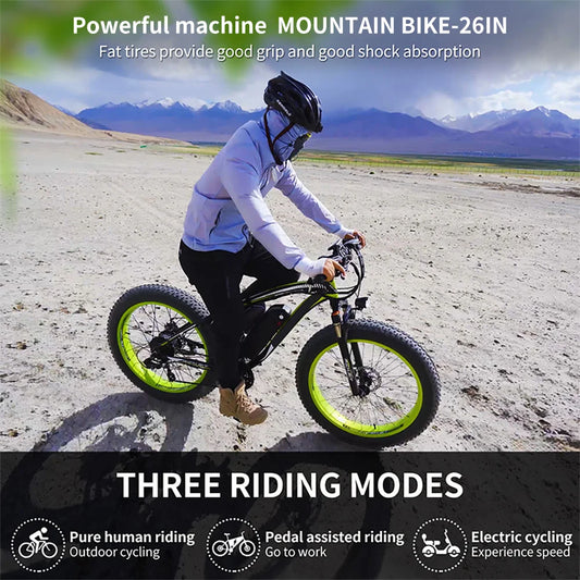 1000W Fat Tire Electric Mountain Bike – Powerful, Versatile &amp; Adventure-Ready