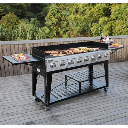 8-Burner Propane Gas BBQ Grill with Cover – 104,000 BTU Power for Outdoor Cooking