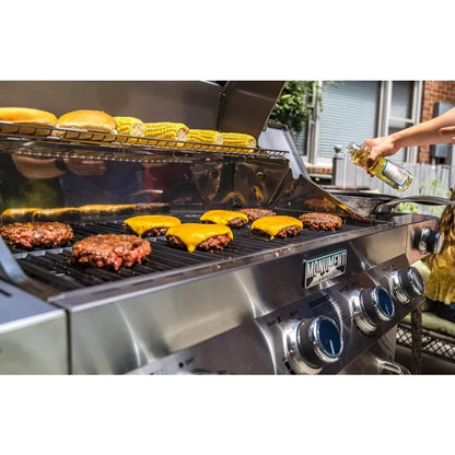 4-Burner Propane Gas Grill – Stainless Steel Cabinet Style with Side & Sear Burners 🔥