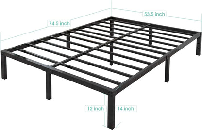 18-Inch Heavy-Duty Metal Platform Bed Frame – Built for Durability and Style