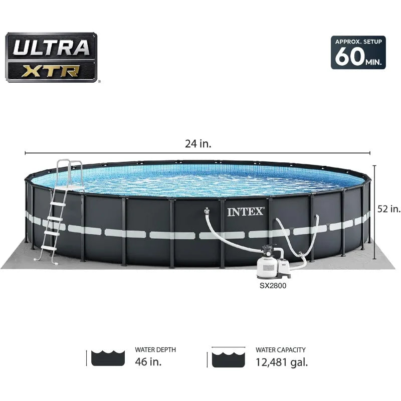 Intex Ultra Frame 26' x 52" Round Above-Ground Outdoor Swimming Pool Set