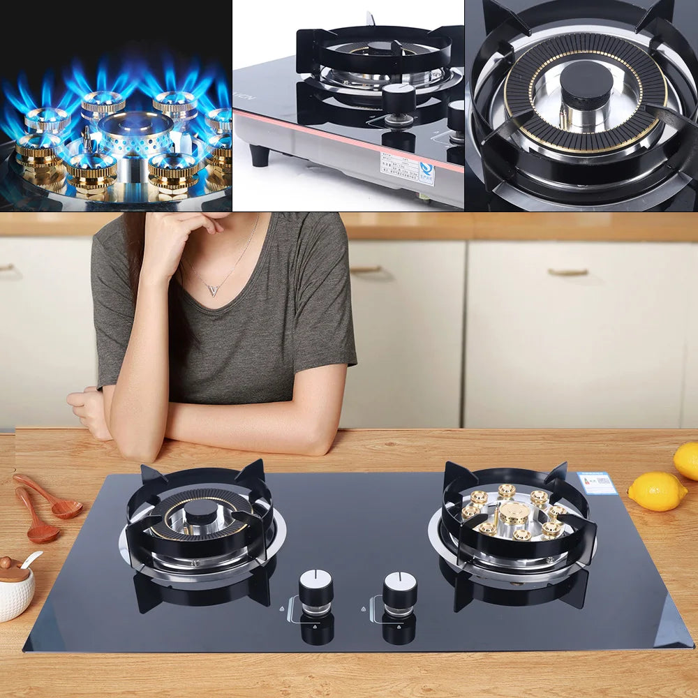 Dual Burner Gas Stove – High Efficiency, Safe Flameout Protection & Versatile Cooking