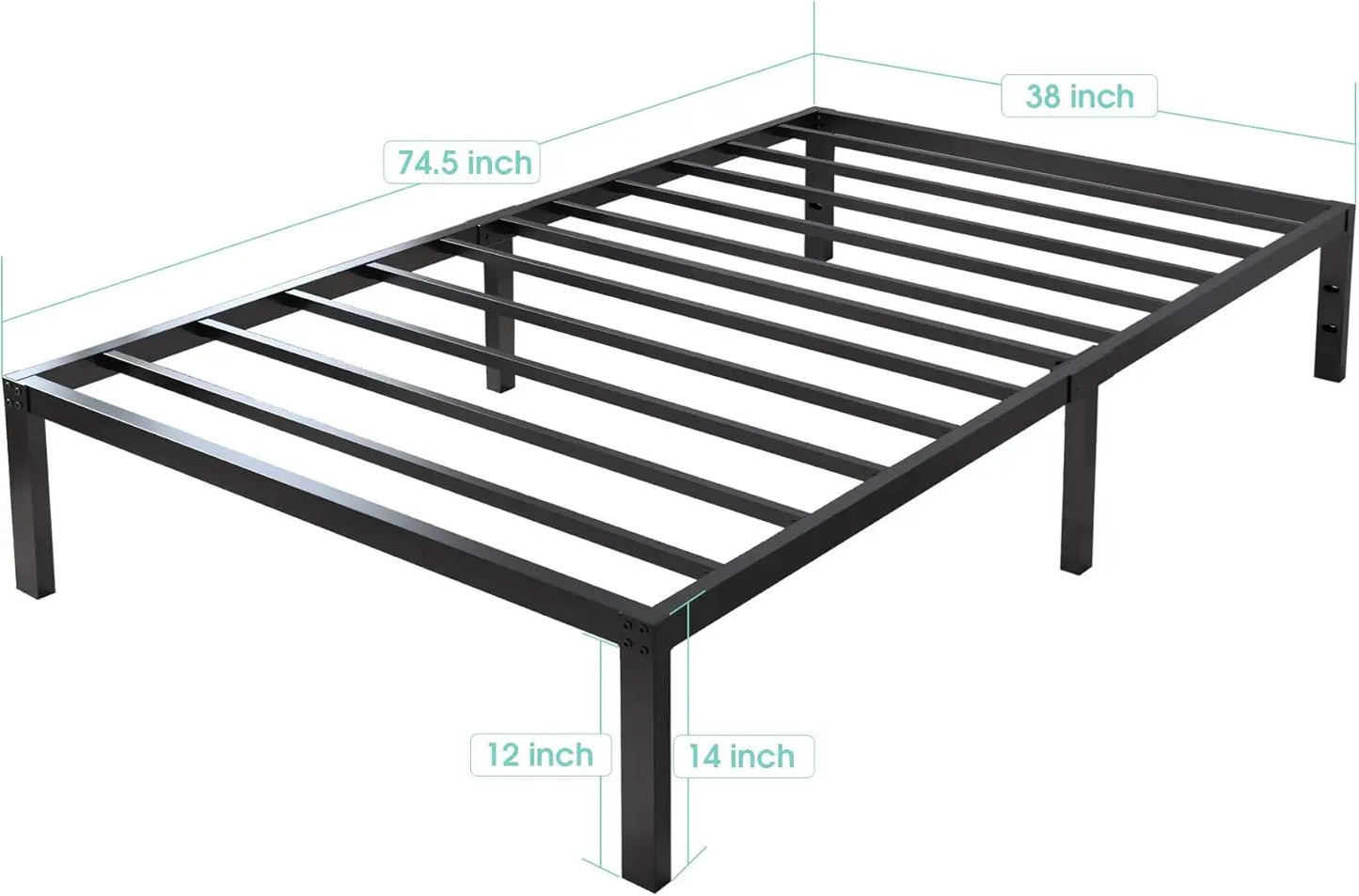 18-Inch Heavy-Duty Metal Platform Bed Frame – Built for Durability and Style