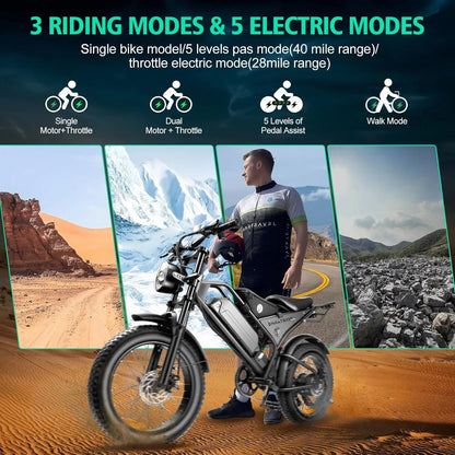 48V 1000W Electric Fat Tire Bike – High-Performance Off-Road Adventure