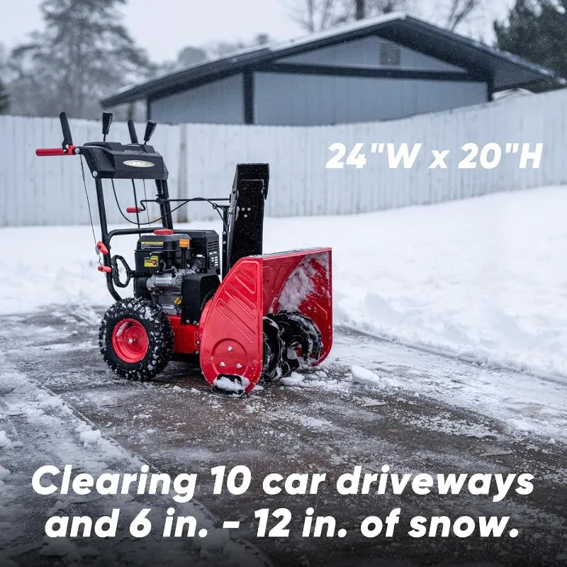 PowerSmart 24" 2-Stage Gas Snow Blower – 212cc Engine, Electric Start, Self-Propelled