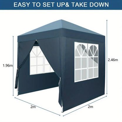 6.5'x 6.5' Pop Up Canopy Tent Wedding Party Tent Adjustable Height Gazebo,4 Wall