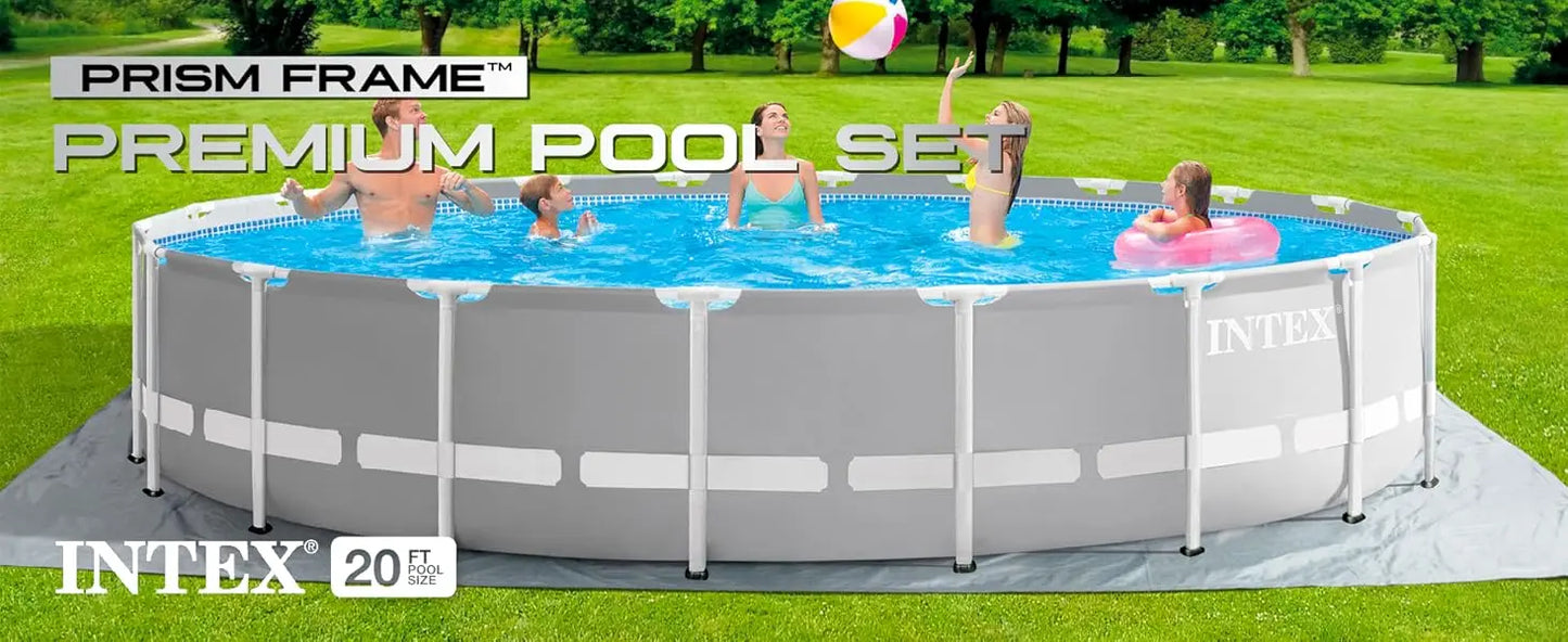 Intex 26755EH Prism Frame Premium Above Ground Swimming Pool Set – 20ft x 52in