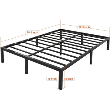 18-Inch Heavy-Duty Metal Platform Bed Frame – Built for Durability and Style