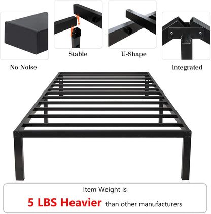 18-Inch Heavy-Duty Metal Platform Bed Frame – Built for Durability and Style