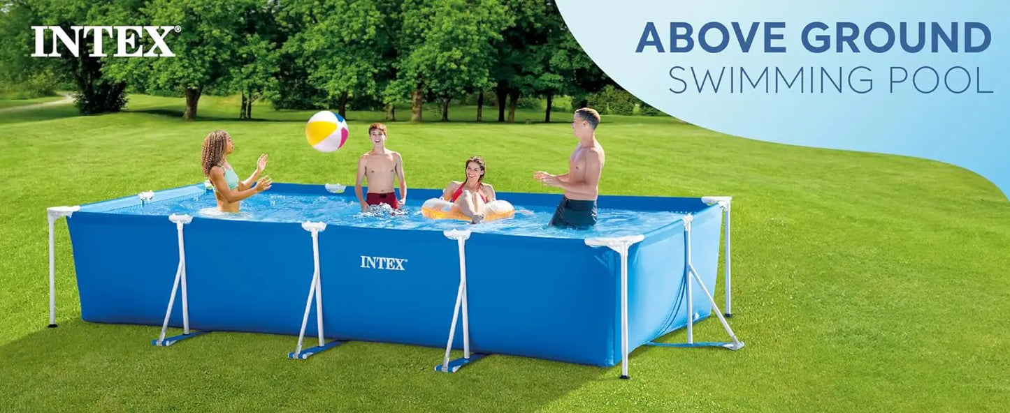 14.75' x 86" x 33" Rectangular Frame Above-Ground Swimming Pool – Durable Backyard Pool for Kids & Adults