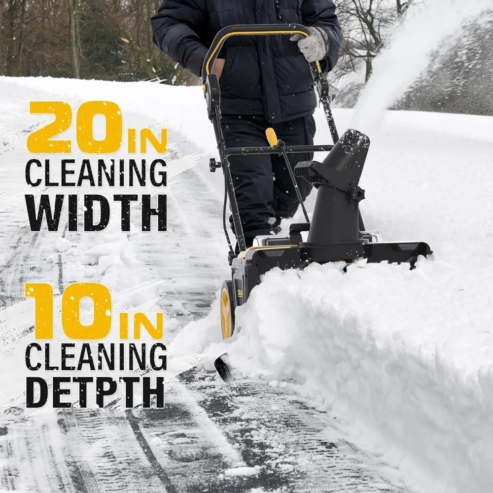 ZEGJAW 40V 20-Inch Cordless Snow Blower – Brushless Motor, Dual 4.0Ah Batteries, & Fast Charger