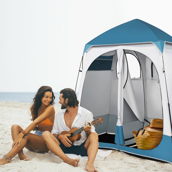 Double Blue White Changing Tent